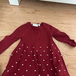 Cozy Red Knit Kids Dress